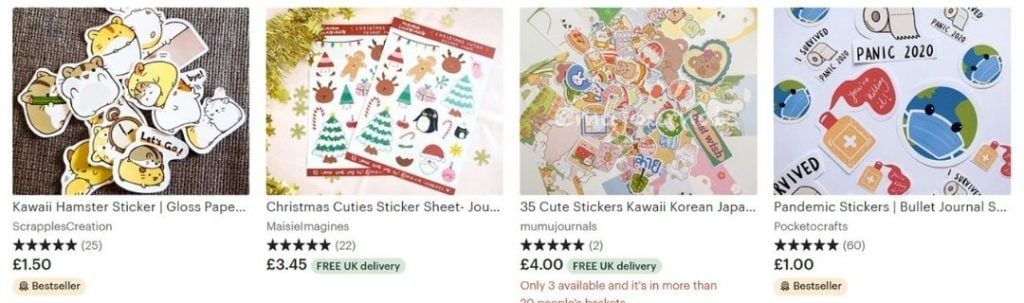 best things to sell on Etsy, stickers