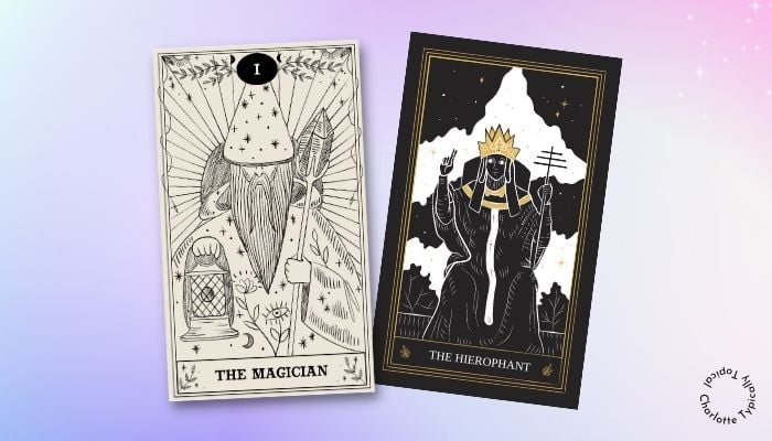 spiritual symbolism of a hierophant and magician card tarot 1551