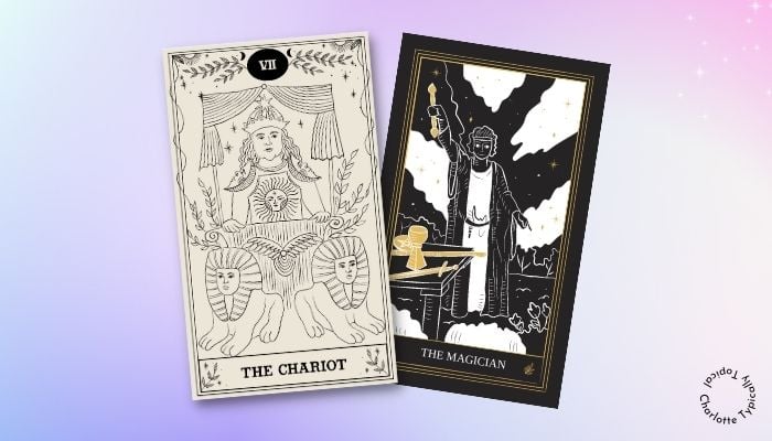 spiritual symbolism of a chariot card and magician tarot 717