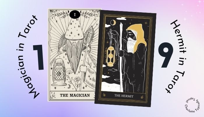 spiritual symbolism of Magician and Hermit card tarot