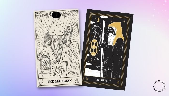 spiritual symbolism of magician and hermit card tarot 919